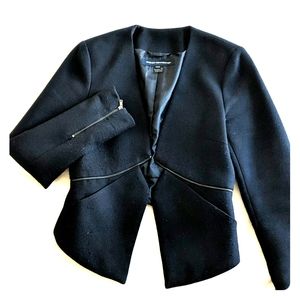Navy blue asymmetrical French Connection blazer
